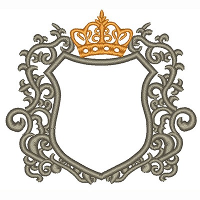 Matriz de matriz Matriz De Bordado Moldura Escudo Com Coroa 2